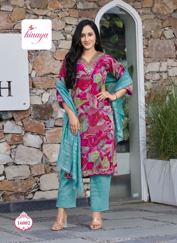 Hinaya Resham Vol 16 Kurti Pant With Dupatta Collection